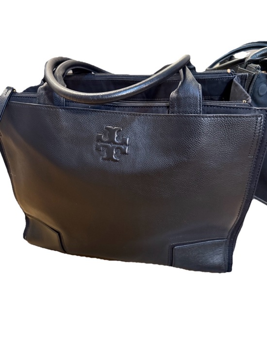 Tory Burch Handbags - Tory Burch Black Pebbled Leather Tote with Top Handles